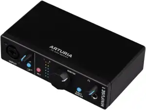Arturia - MiniFuse 1 - Kompaktes USB-Audio-Interface mit Kreativer Software für Hochwertige Aufnahmen, Produktion, Podcasting, Gitarre - Schwarz
