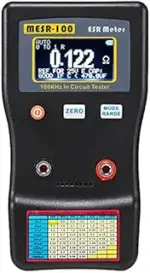 MESR-100 Digitales ESR Messgerät, Automatische Bereichswahl 0,001R Bis 100R Schaltung Widerstand/Kapazitätstester Ohmmeter Hintergrundbeleuchtung Doppelanschluss, Für Reparatur Tv/Lcd/Audioplatine