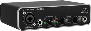 Behringer UMC22 Audiophiles 2x2 USB Audio Interface mit Midas Mic Vorverstärker