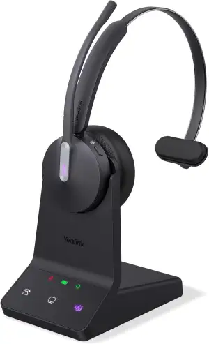 Yealink WH64 Wireless Headset mit Mikrofon,185 m Reichweite DECT & Bluetooth Mon