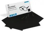POLYCLEAN 5X Brillenputztücher aus Microfaser – Microfasertuch für Brillen, Display und Laptop – Display Tuch (18x15 cm, Schwarz) – Bildschirmreiniger Screen Cleaner Bildschirmtuch