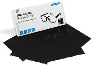 POLYCLEAN 5X Brillenputztücher aus Microfaser – Microfasertuch für Brillen, Disp