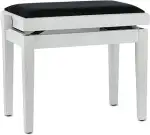 GEWA Pianobank Deluxe, Massivholz, höhenverstellbar, weiß matt