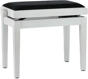 GEWA Pianobank Deluxe, Massivholz, höhenverstellbar, weiß matt