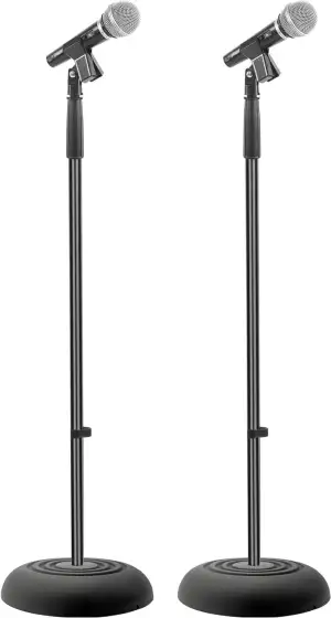 Pyle Mikrofonständer 2er-Set – Höhenverstellbare Mikrofonstative 85–152 cm mit r
