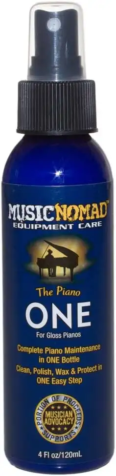 MusicNomad MN130 Piano One All-In-1 Cleaner, Polish, & Wax for Gloss Pianos, 4 o