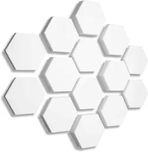 3D Absorber aus Basotect B WEISS - 14 x Absorber Akustik Schallabsorption Breitb