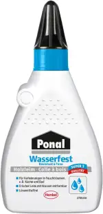 Ponal Holzleim Wasserfest, Montagekleber mit hoher Verleimungsfestigkeit für Feuchträume, wasserf...
