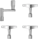 4 Stück Schlagzeugschlüssel, Schlagzeug Stimmschlüssel Schlagzeugs Tuning Keys Metall Drum Key Silber Schlagzeug Zubehör Musikinstrument Schlagzeugschlüssel für Schlagzeuger Trommel Schlaginstrumente