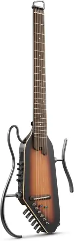 Donner Akustik-Elektro Gitarre HUSH I PRO Travel Guitar mit mehreren Effektmodi, Smart Gitarre Kit mit Kopfhörern, Gig Bag, Gurt, Ladekabel, Sunburst.