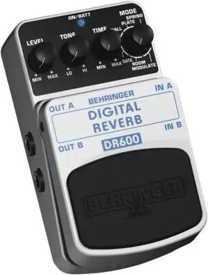 Behringer DR600 Digital Stereo Reverb Effektpedal, Silber, 1 Stück