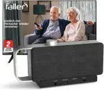 faller Oskar - TV Lautsprecher für Senioren; Sprachverstärker für Fernseher; Hörverstärker für Senioren; Kabellos Tragbare Soundbar; Einfache Bedienung; Fernseher Besser Hören