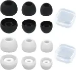 12 Stück / 6Paar Silikon Ersatz Ohrstöpsel, Kopfhörer-Ohrpolster Weiche Aufsätze in Größen S/M/L - Passend für Die Meisten Kopfhörer- Schwarz & Weiß
