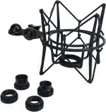 KEEPDRUM MS090B Mikrofon Spinne Shockmount elastische Halterung Schwarz