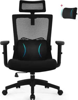 Daccormax Bürostuhl Ergonomisch, Schreibtischstuhl mit Verstellbarer Kopfstütze,