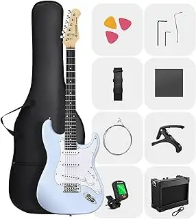 DONNER DST-80 E-Gitarre, 39” Anfänger E-Gitarren-Set mit Verstärker, klassischem