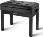 STRICH Klavierbank Höhenverstellbar mit Stauraum, Solid Wood Keyboard Bench Piano Bookcase Stool Chair Seat with High-Density Sponges Cushion, SPB-20