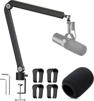 SM7dB Mikrofonarm mit Popschutz - Beschwerter Metall Schwenkarmständer kompatibe
