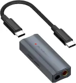 Fosi Audio DS2 Kopfhörerverstärker DAC 3,5 mm USB C Klinke Audioadapter Tragbarer Verstärker mit Dual-Ausgang DSD256 4,4 mm symmetrischer hochauflösender CS43131 Chip für iPhone iPad
