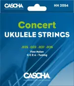 Cascha Konzert Ukulele-Saiten-Set I Premium-Nylon-Saiten für Konzert-Ukulelen I sehr gute Klang-Qualität & hohe Lebensdauer I hochwertiges 4er Saiten-Set G-C-E-A I Concert Ukulele Strings 4 Stück