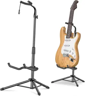 New Bee Gitarrenständer Klappbarer Höhe Verstellbar 80-93CM Guitar Stand mit Hal