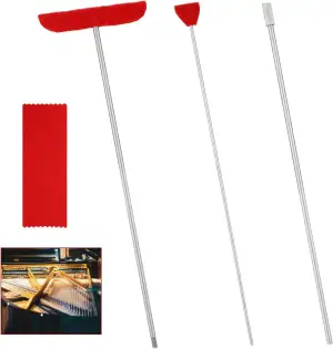 4St Klavier Reinigungsset, Großer und Kleiner Bürstenkopf Reinigungswerkzeug mit Verlängerungsstange und Weichem Fasertuch Klavier Piano Reinigungsset