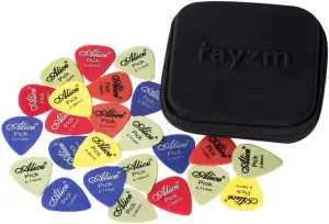 Rayzm Guitar Picks Plektren, Delrin Plektrum Plektron Picks für Gitarre und Bass. Verschiedenen Farben & 6 verschiedene Dicken (50 Stück)
