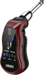 Gitarren-Kopfhörer-Verstärker, LEKATO Mini-Gitarrenverstärker, wiederaufladbarer Taschen-Gitarrenverstärker mit Bluetooth, Eingebaute Effekte, Clean Chorus Overdrive Verzerrung und Wah