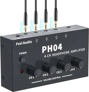 Fosi Audio PH04 4 Kanal Kopfhörerverstärker Metall-Stereo-Audio-Verstärker mit 1