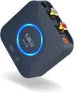 1Mii Bluetooth 5.3 Empfänger für Stereoanlage, HiFi Kabelloser Audio Adapter mit aptX HD & Low Latency, 3,5mm-Klinke & Cinch, 15 Std. Akkulaufzeit, 3D Surround