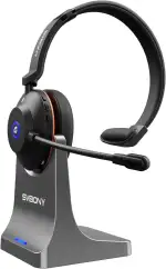 SVBONY SVN H1 Kabelloses Headset mit Mikrofon für Arbeit, Bluetooth-Headset, Integriertes Mikrofon mit Geräuschunterdrückung, USB-Dongle, Ladestation, 500mAh(47Std) für Büro, Fernarbeit, Kundenservice