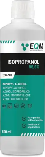 EQM - ECO-301 - Isopropanol - Isopropylalkohol 99.9% - 500 ML - Reinigung von elektronischen Bauteilen, Linsen und Bildschirmen - Reinigung von Harzen im 3D-Druck