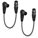 XLR Kabel 0.3M 2Pack,Verstellbarer XLR 90 Grad Rechtwinkliges X LR Kabel,Sauerstofffreies Kupfer (OFC) Mikrofon Kabel für Verstärker,Aufnahmestudio,LautsprechersySteme,Mischpult