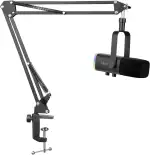 FIFINE XLR Streaming Mikrofon mit Arm für Podcast Studio, USB Dynamisch Microphone Gaming PC mit ...