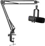 FIFINE XLR Streaming Mikrofon mit Arm für Podcast Studio, USB Dynamisch Microphone Gaming PC mit ...