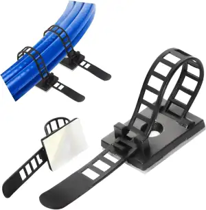 Kabelclips 25 Stück selbstklebend und schraubbar, Wiederverwendbare Kabelhalter 