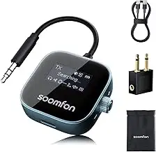 SOOMFON 2-in-1 Bluetooth 5.3 Sender Empfänger Klinke, Bluetooth Adapter Flugzeug