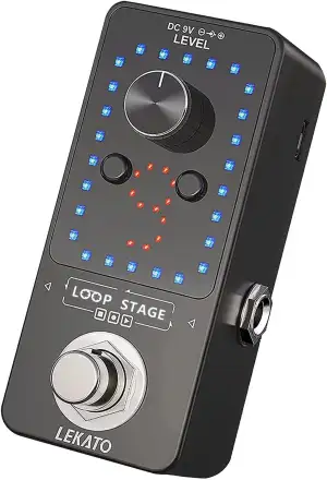 LEKATO Gitarre Loop Effektpedal mit 9 Schnallen Integrierte Stimmgerät Loop Stat
