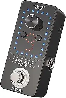 LEKATO Gitarre Loop Effektpedal mit 9 Schnallen Integrierte Stimmgerät Loop Stat