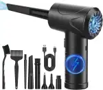 Elektrische Staubgebläse, 3-Gang 91000 U/min Compressed Air Duster, USB Wiederaufladbar Druckluftspray PC Reinigungsset Mit 6000mah Akku für Laptop,Tastatur,Auto,Bürogeräte,Sofa