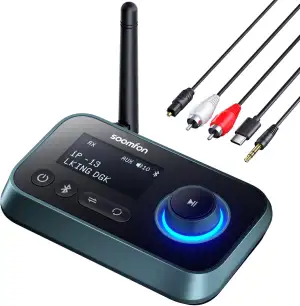 3-in-1 Bluetooth 5.0 Sender Empfänger für 2 Kopfhörer, SOOMFON Bluetooth Adapter