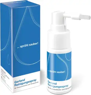 Gerland Reinigungsspray - Für Hörgeräte, Otoplastiken & Gehörschutz - Mit Bürste