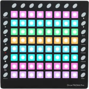 MIDI-Drum-Pad-Controller, 64 RGB-Pads mit Hintergrundbeleuchtung, Anschlagdynami