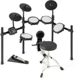 COSTWAY E-Drum Sets faltbar, 8 teiliges E-Schlagzeug mit Mesh Pads, 225 Sounds & 30 Demos, Metronom & USB MIDI, 2 Pedale & 2 Drumsticks, elektronisches Schlagzeug Komplettset für Kinder, Erwachsene
