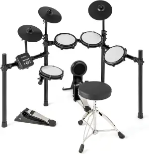 COSTWAY E-Drum Sets faltbar, 8 teiliges E-Schlagzeug mit Mesh Pads, 225 Sounds &