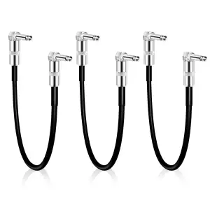 Gitarren Patchkabel Pedal Patch-Kabel Gewinkelte, 3er-Pack, 6,35mm Klinkenstecke