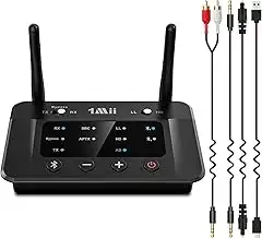 1Mii B03 Bluetooth 5.3 Transmitter & Empfänger für TV & Stereoanlage, aptX Adapt