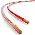 deleyCON 20m Lautsprecherkabel 2x 1,5 mm² - reines Kupfer - OFC Speaker Cable Kabel - Audio Boxenkabel für HiFi Lautsprecher & Surround - Polaritätskennzeichnung - Transparent