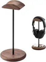 muso wood Headset Halterung Tisch Kopfhörer Ständer aus Walnussholz und Aluminium, stabiler Kopfhörerständer aus Holz, nachhaltiger Headset Ständer, Gaming Kopfhörer Halterung Halter