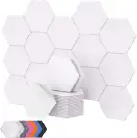 18 Stücke Hexagon Akustikplatten selbstklebend, TONOR Schallabsorber Schallschutz mit Hochdichte Wandfliesen Schall Dämmung 30x26x1 cm für Studio, Akustische Behandlung und Wanddekoration